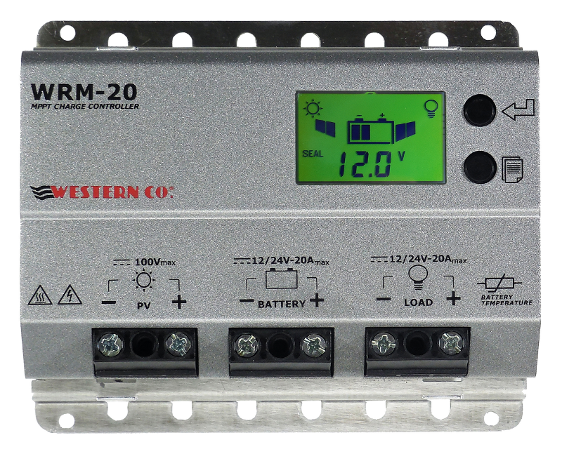 24V MPPT solar charge controller Western WRM20 boat vehicle off-grid 20A 12V 