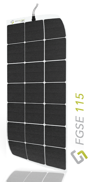 Semi-flexible photovoltaic panel FGSE 115 double-sided